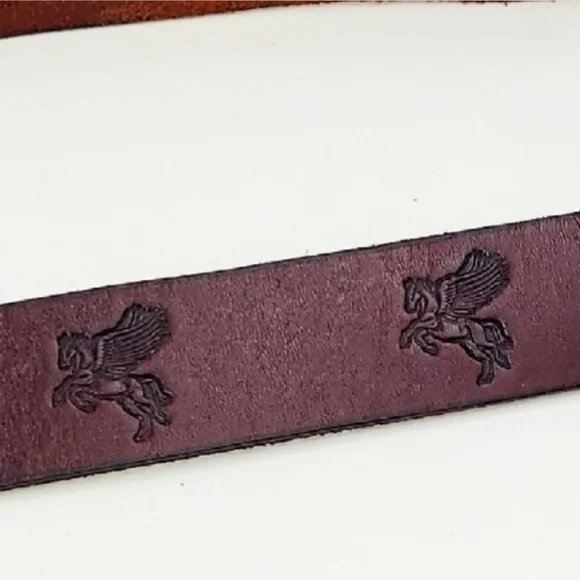 SINCERE Vintage Hand-Crafted Brown Leather Belt 36 - Picture 6 of 13